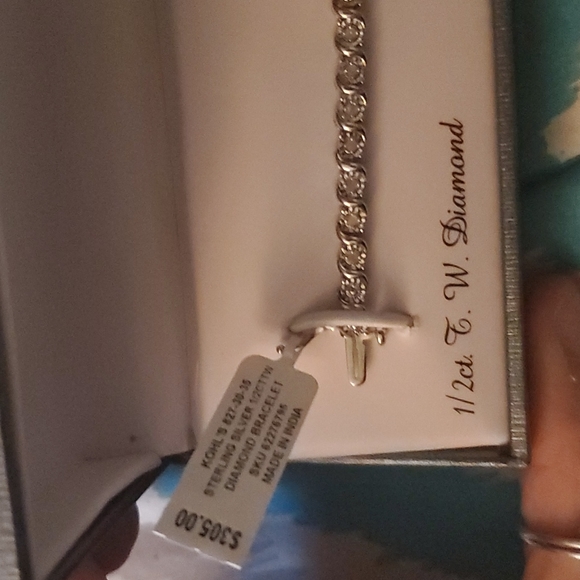 1/2 CT diamond sterling silver bracelet - Picture 3 of 4